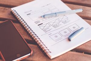 WordPress website design on laptop screen